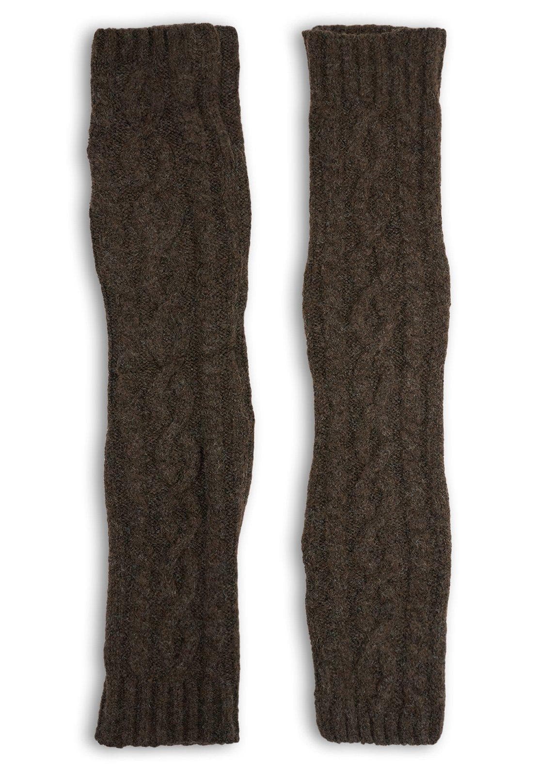 Brown Cable Knit Leg Warmers