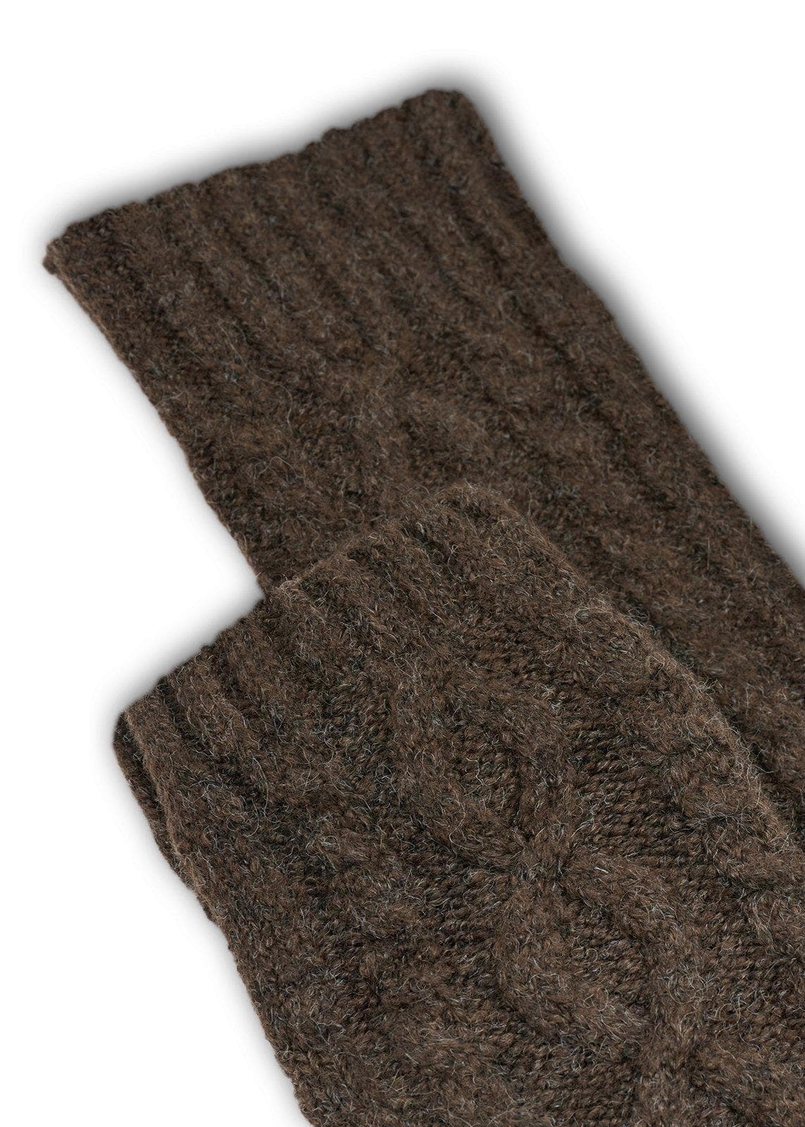 Brown Cable Knit Leg Warmers, view 2