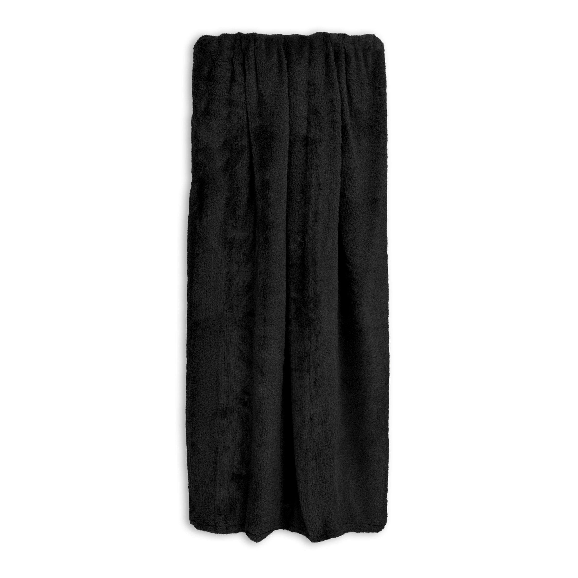 Black Faux Fur Throw