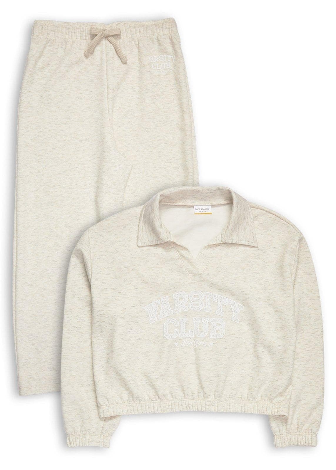Beige Sweatshirt and Jogger Set