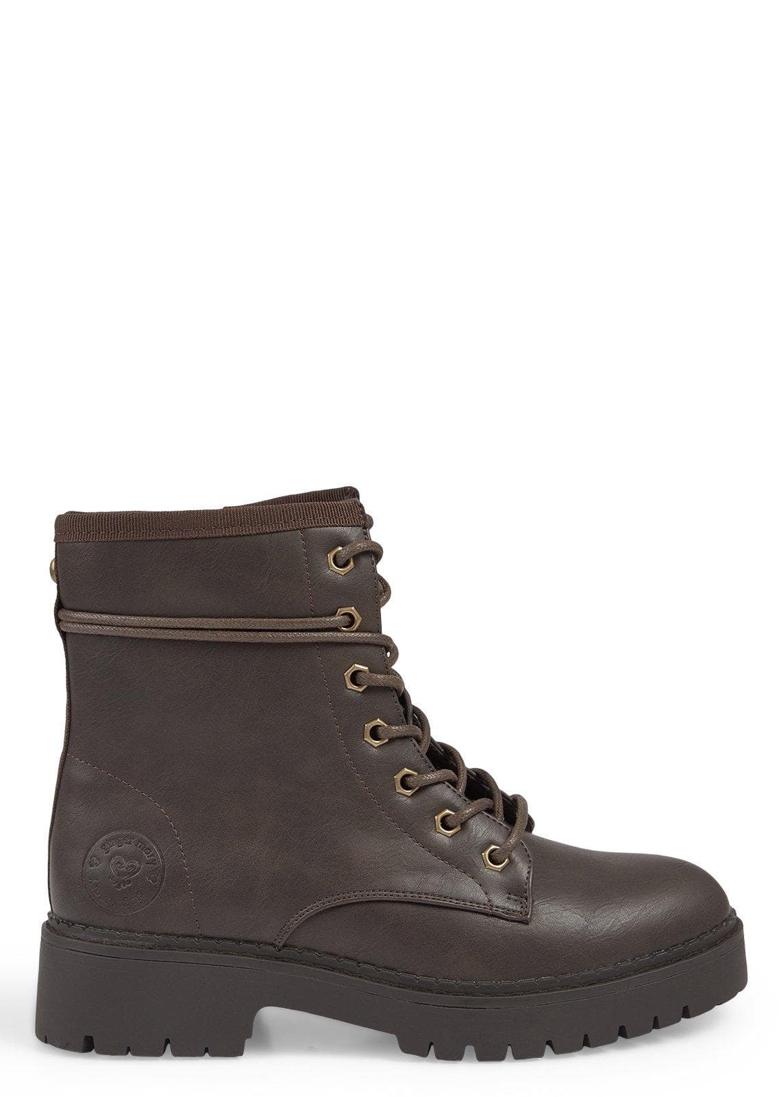 Brown Lace-Up Combat Boots