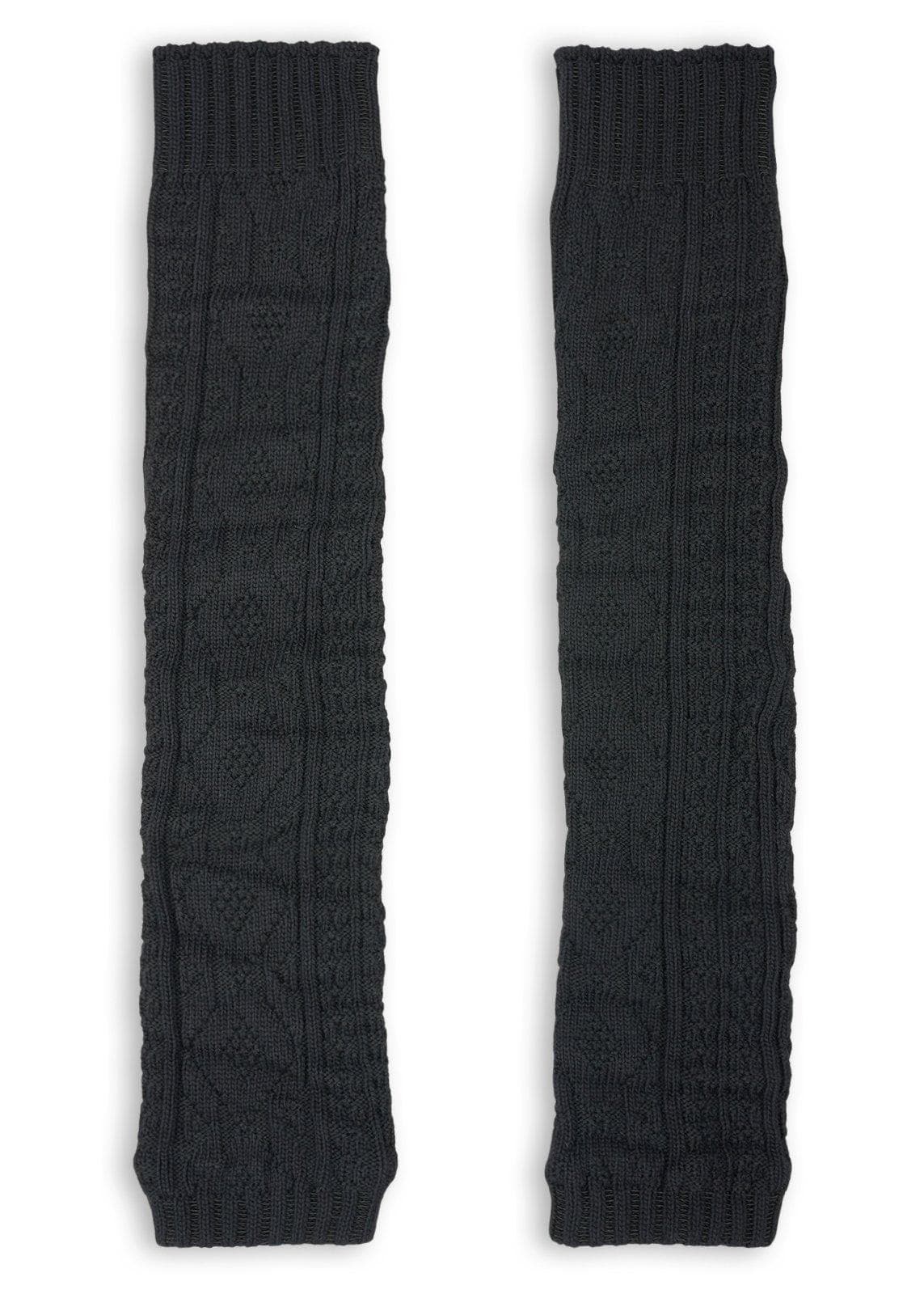 Black Cable Knit Leg Warmers