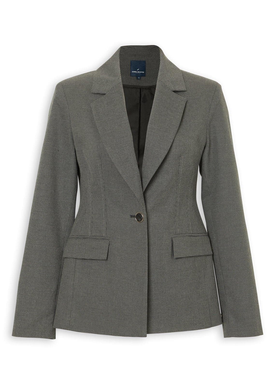 Grey Micro Check Suit Blazer