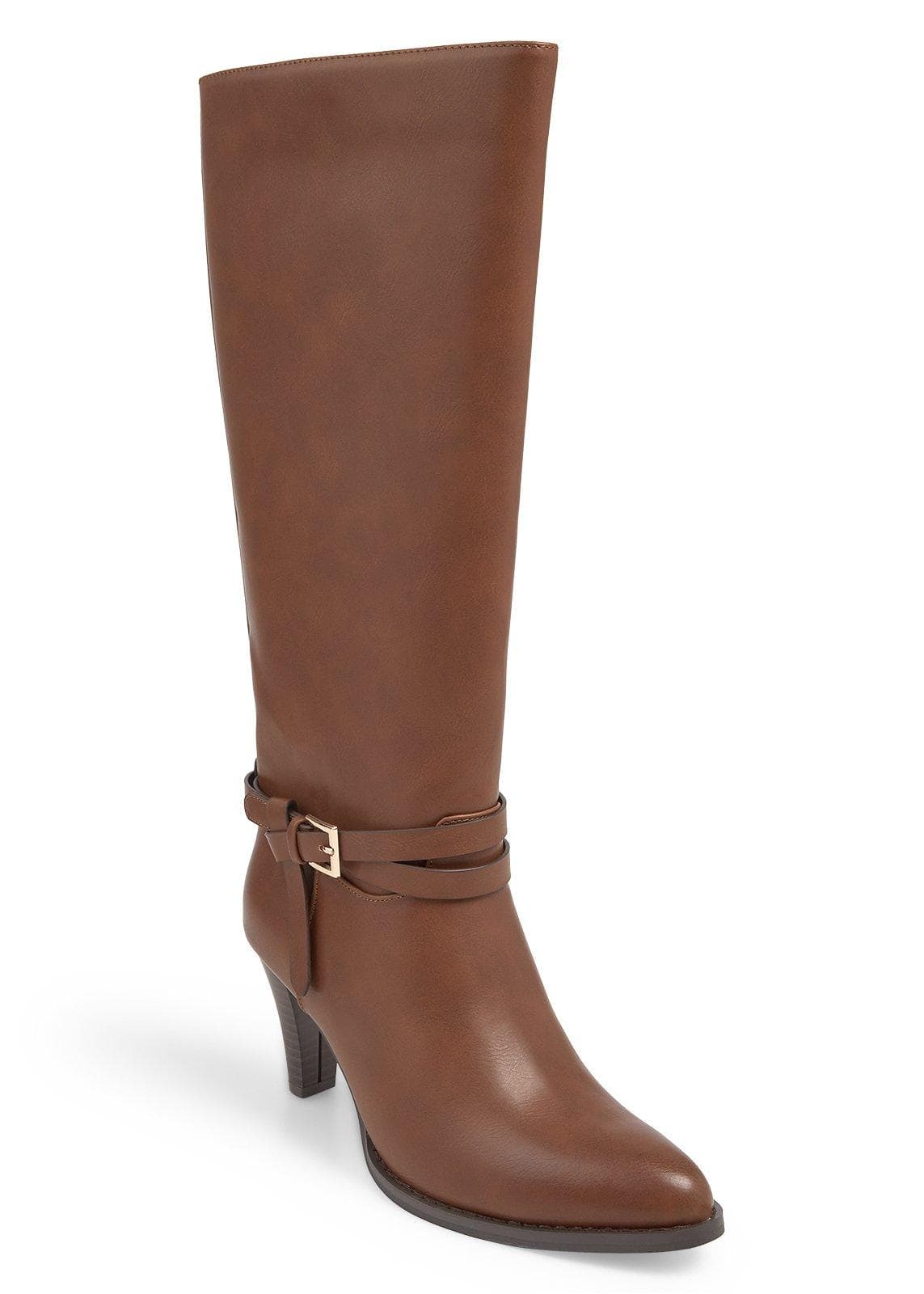 Tan Heeled Riding Boots, view 2