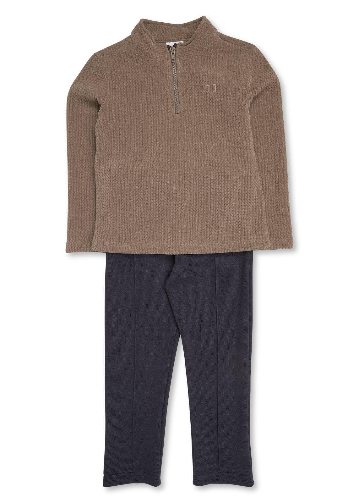 Brown Top & Pants Set