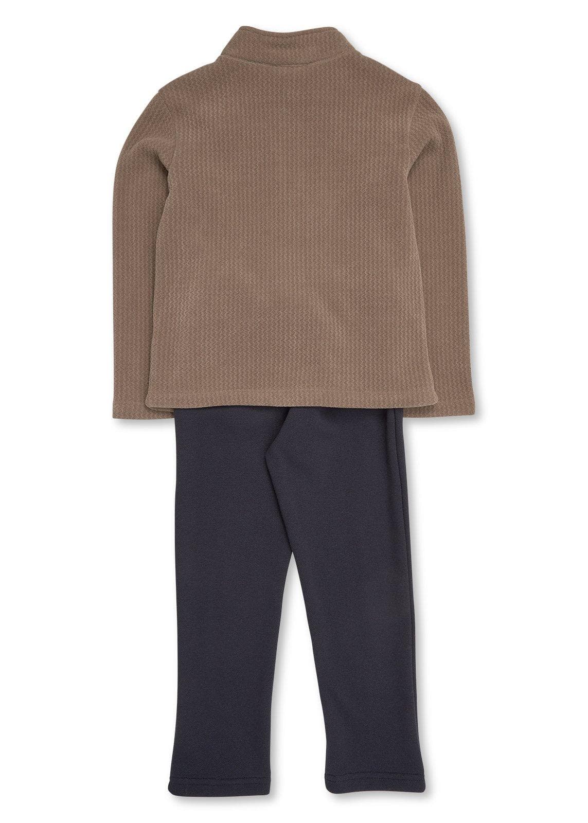 Brown Top & Pants Set, view 2