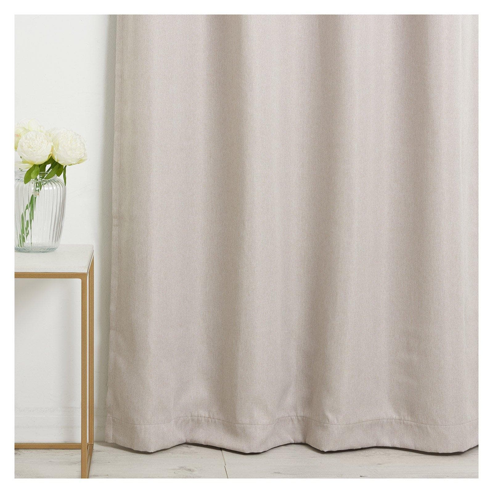Natural Self Lined Eyelet Curtain 230cm