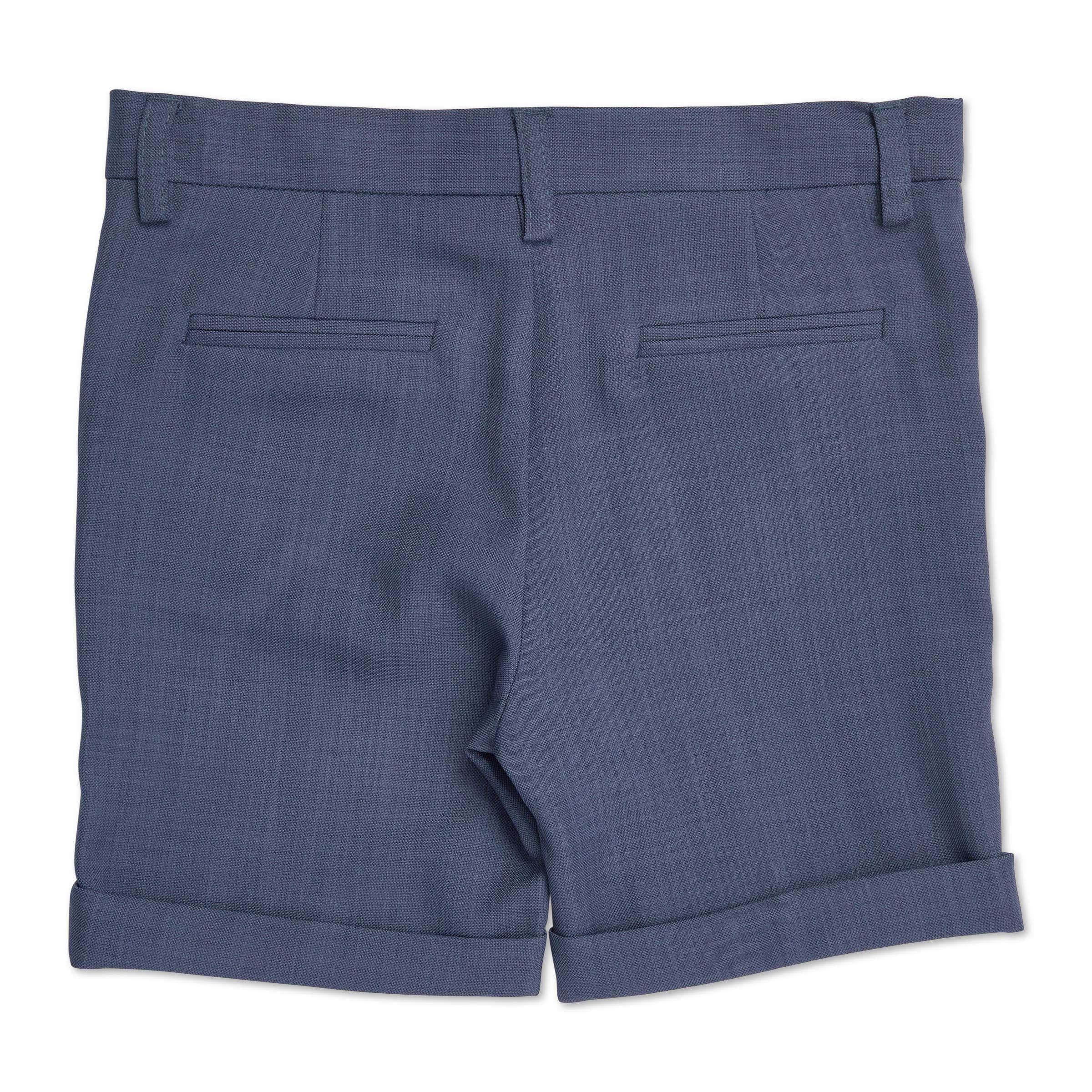 Kid Boys Blue Formal Shorts, view 2
