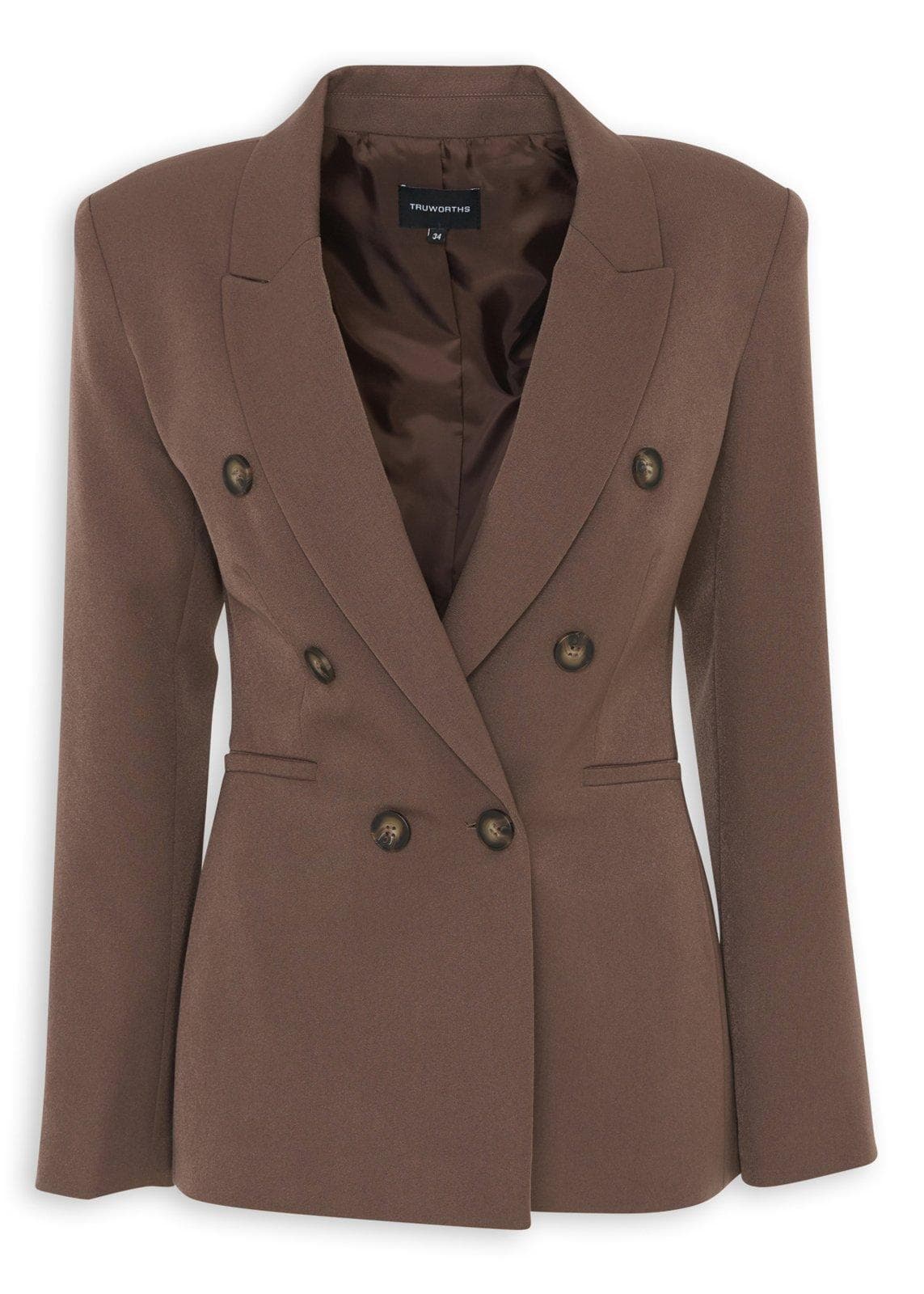 Brown Button Detail Blazer