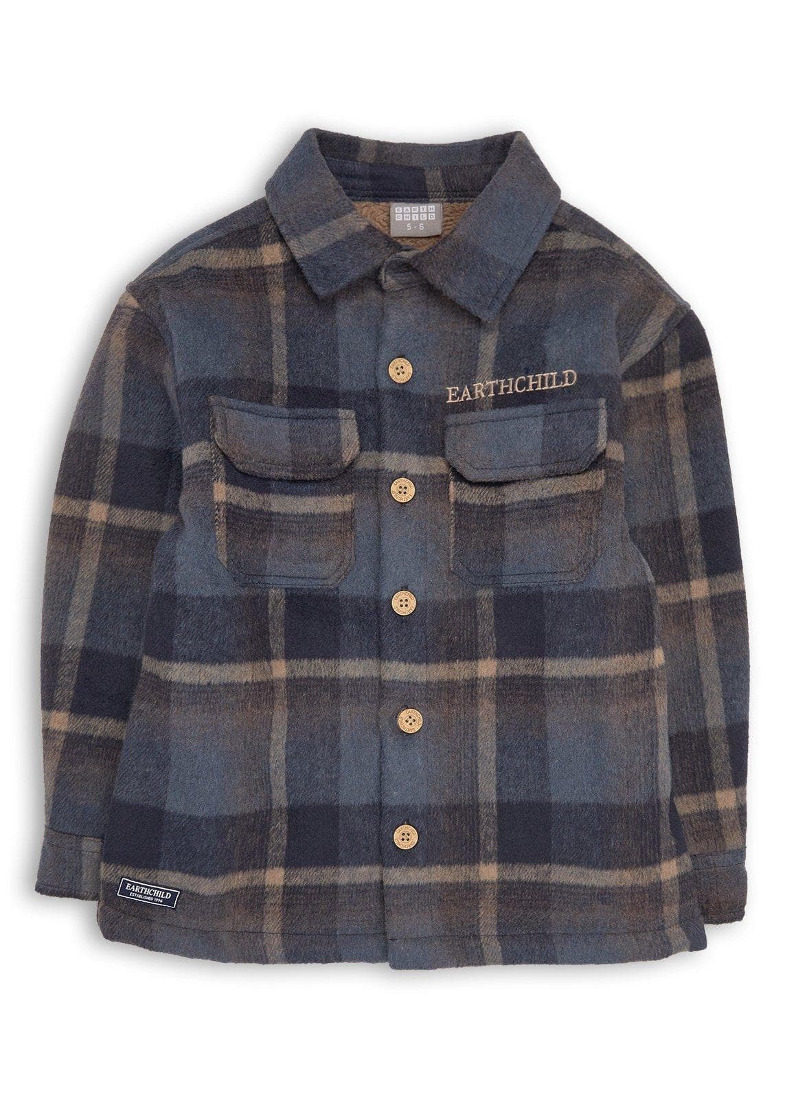 Kid Boys Navy Check Shacket
