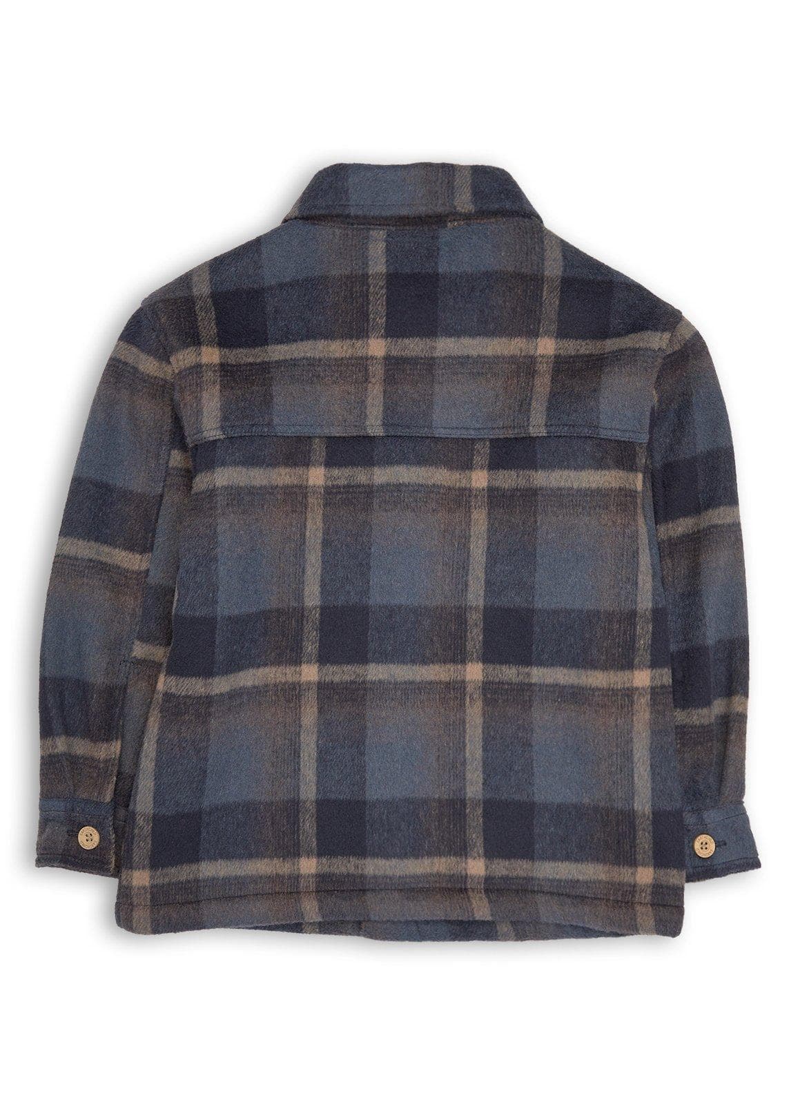 Kid Boys Navy Check Shacket, view 2