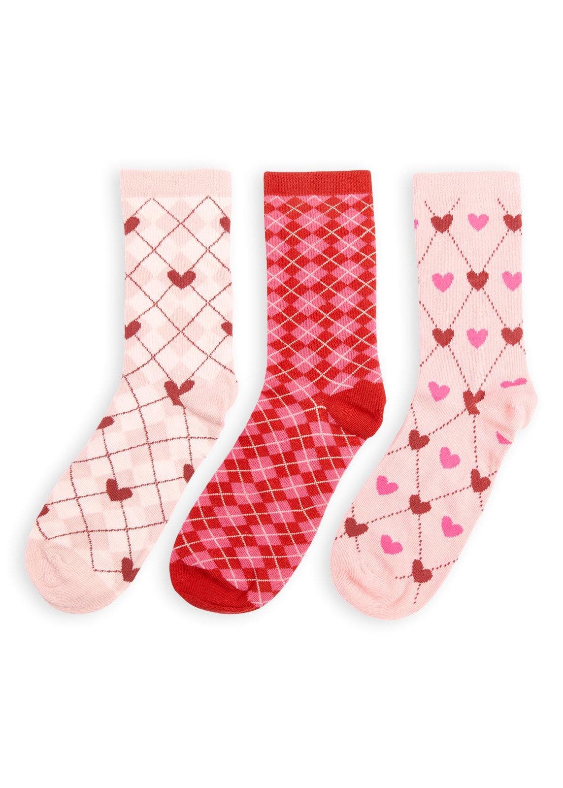 3-Pack Pink Multi Argyle Socks