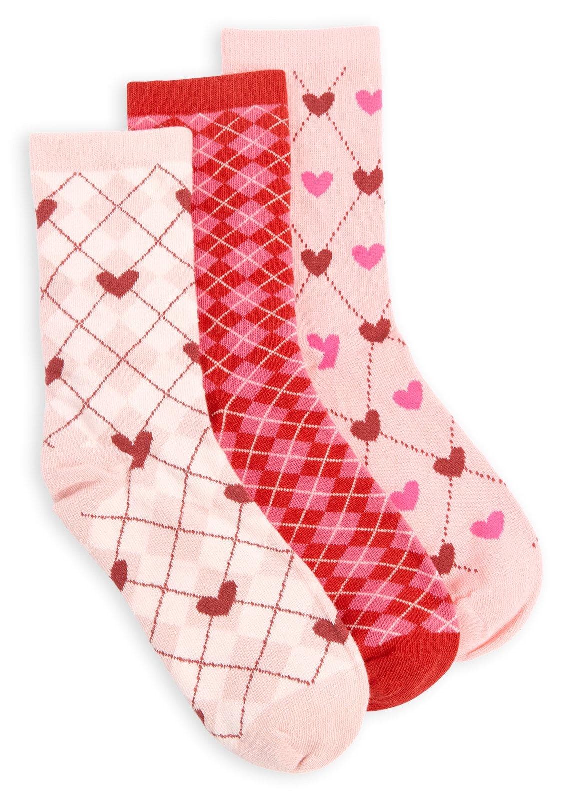3-Pack Pink Multi Argyle Socks, view 2