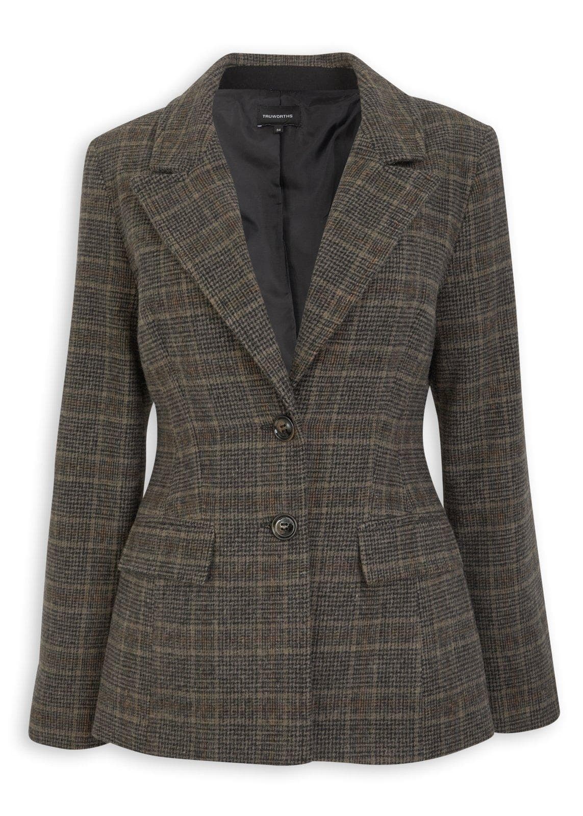 Grey Check Fitted Blazer