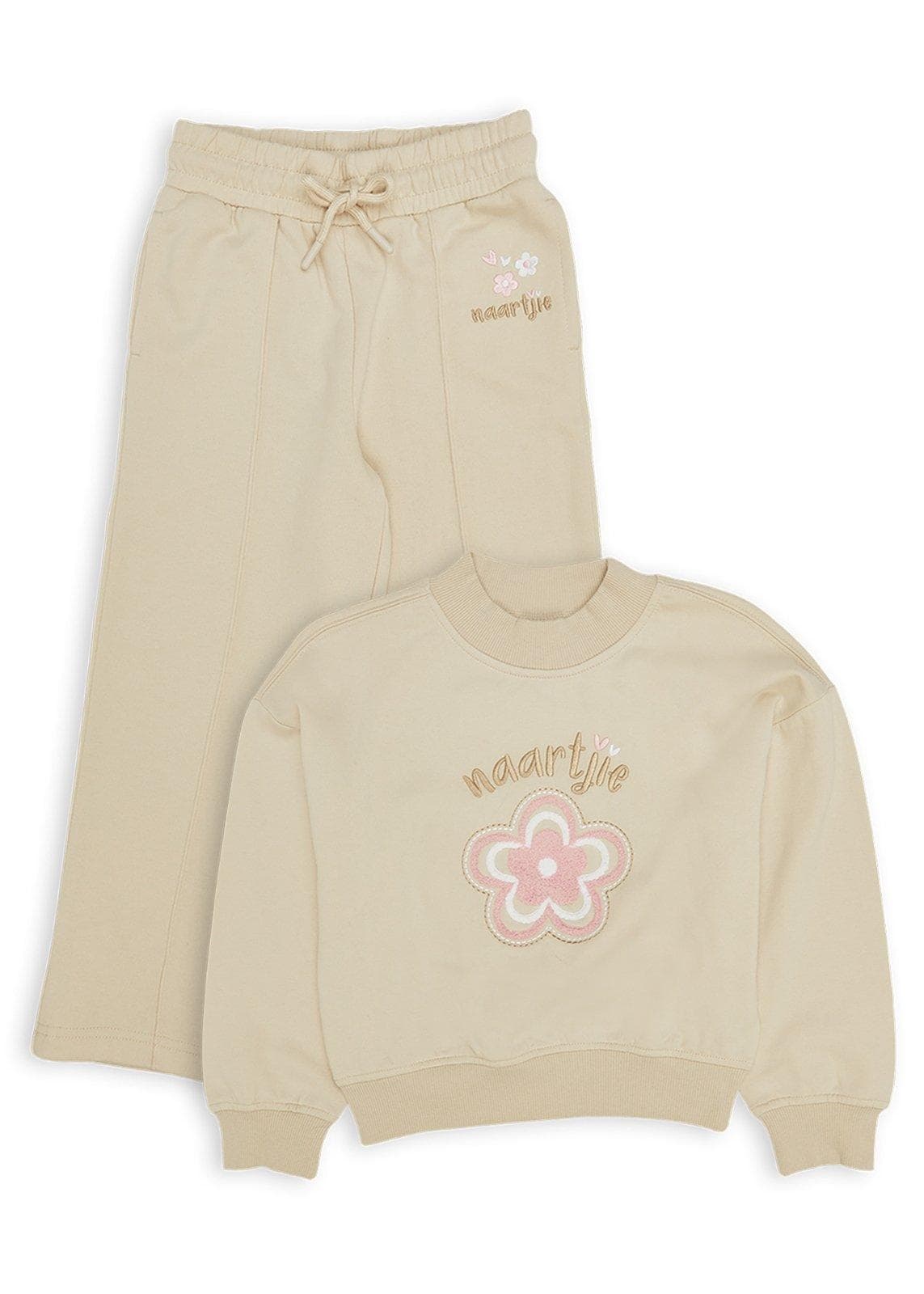 Kid Girls Beige Sweatshirt and Pants Set