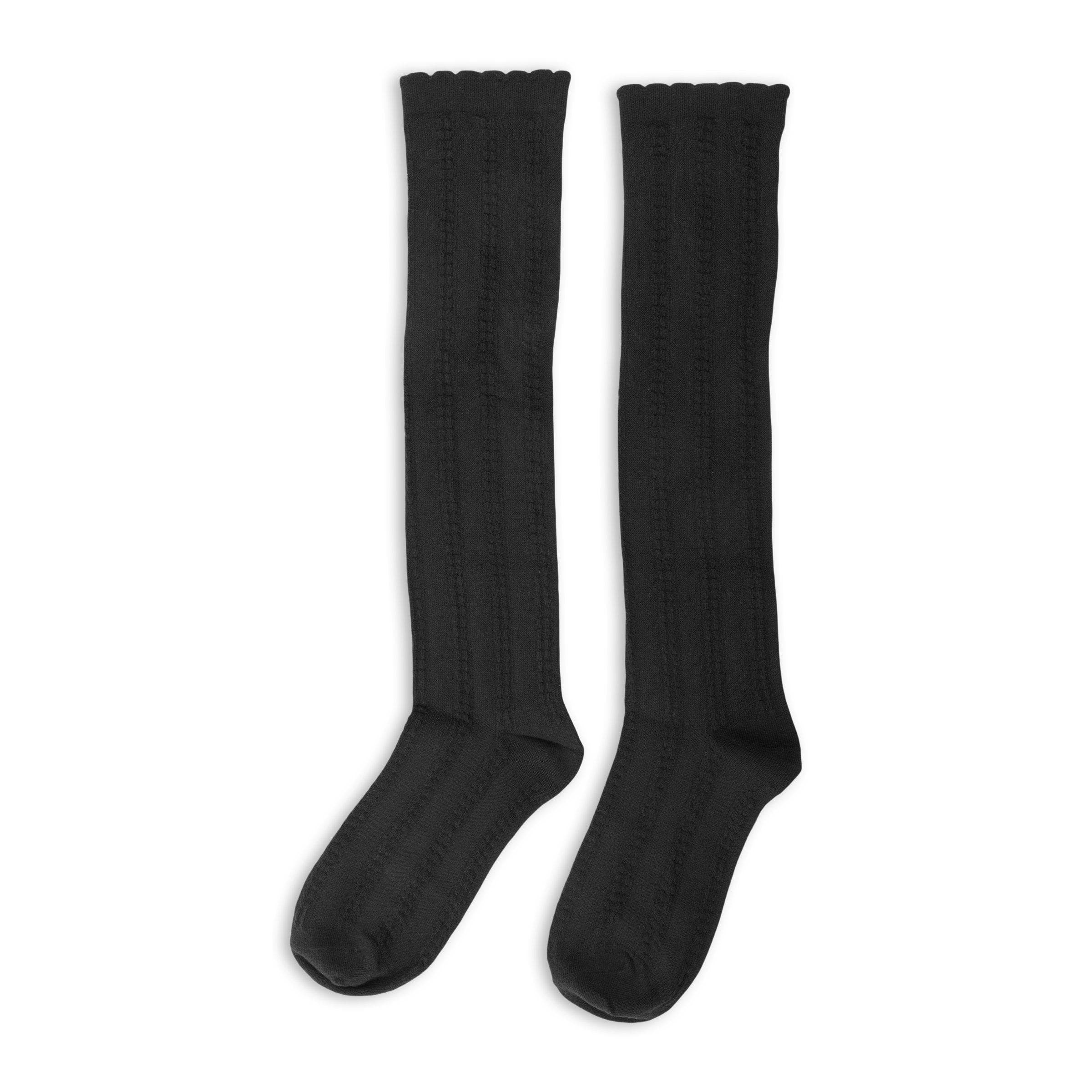 Black Knee-High Cable Knit Socks