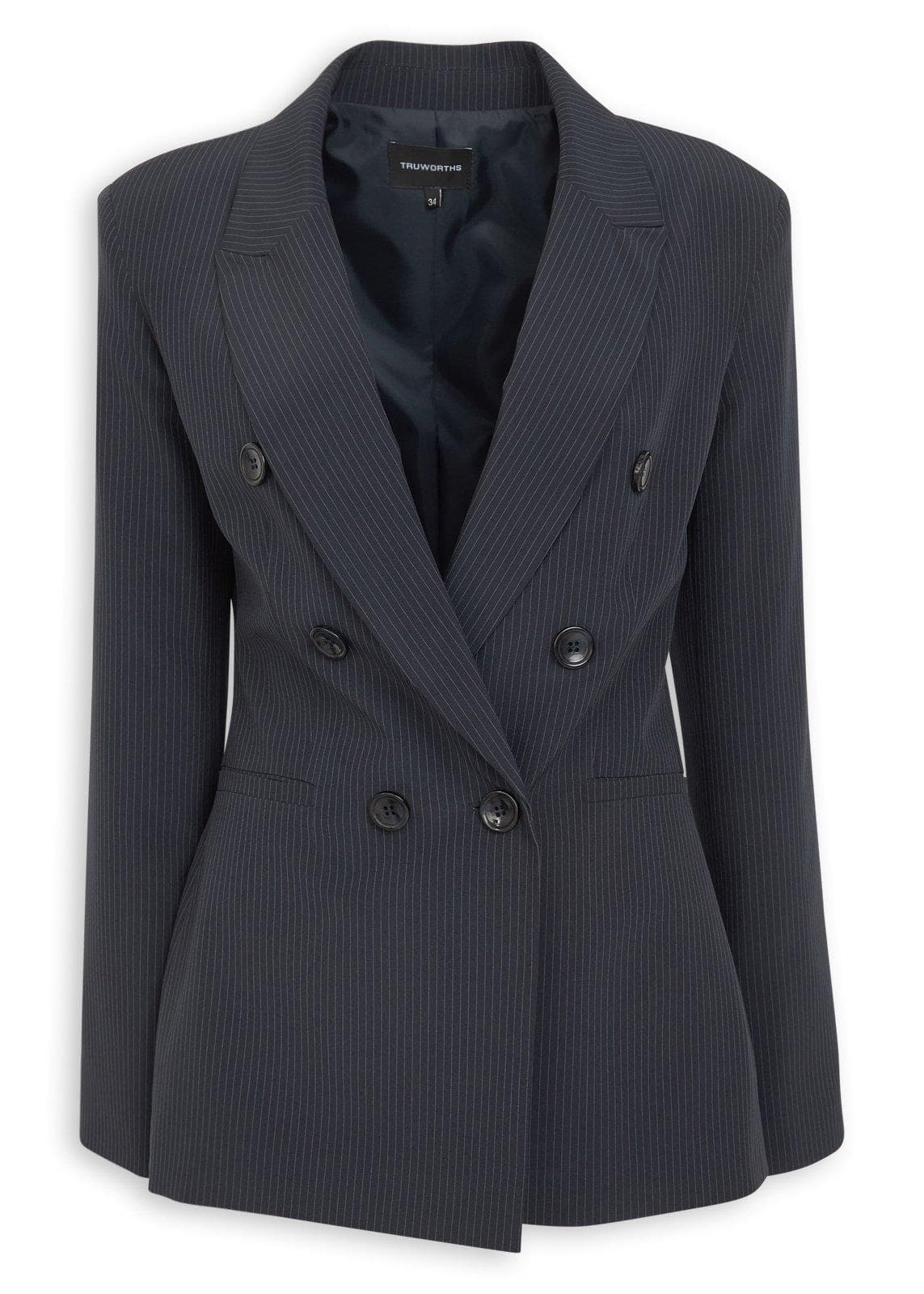 Navy Pinstripe Blazer