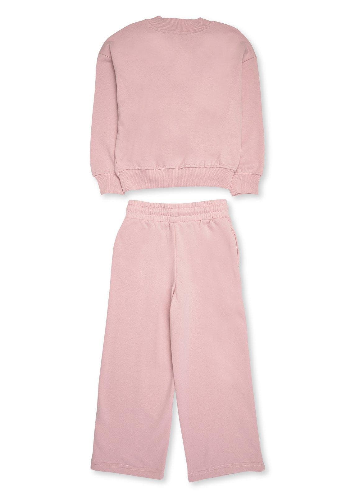 Kid Girls Pink Sweatshirt and Jogger Set, view 2