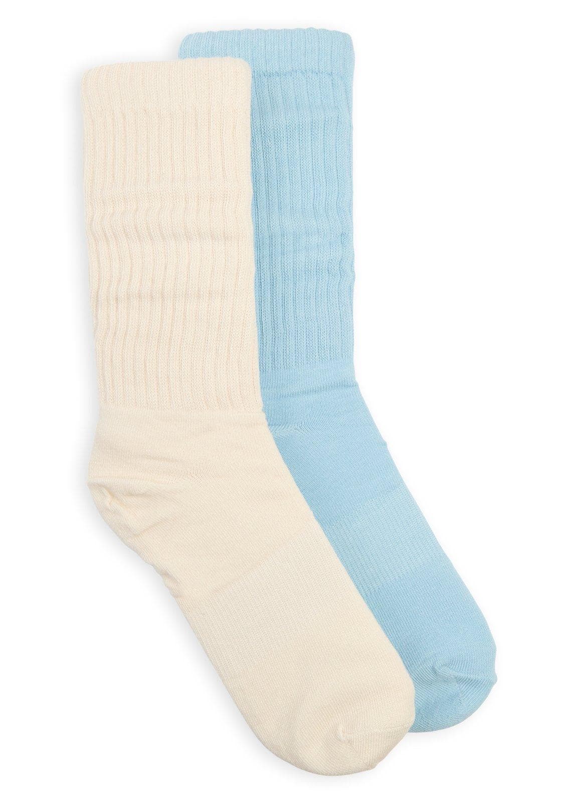 2-Pack Blue and Beige Slouchy Socks, view 2
