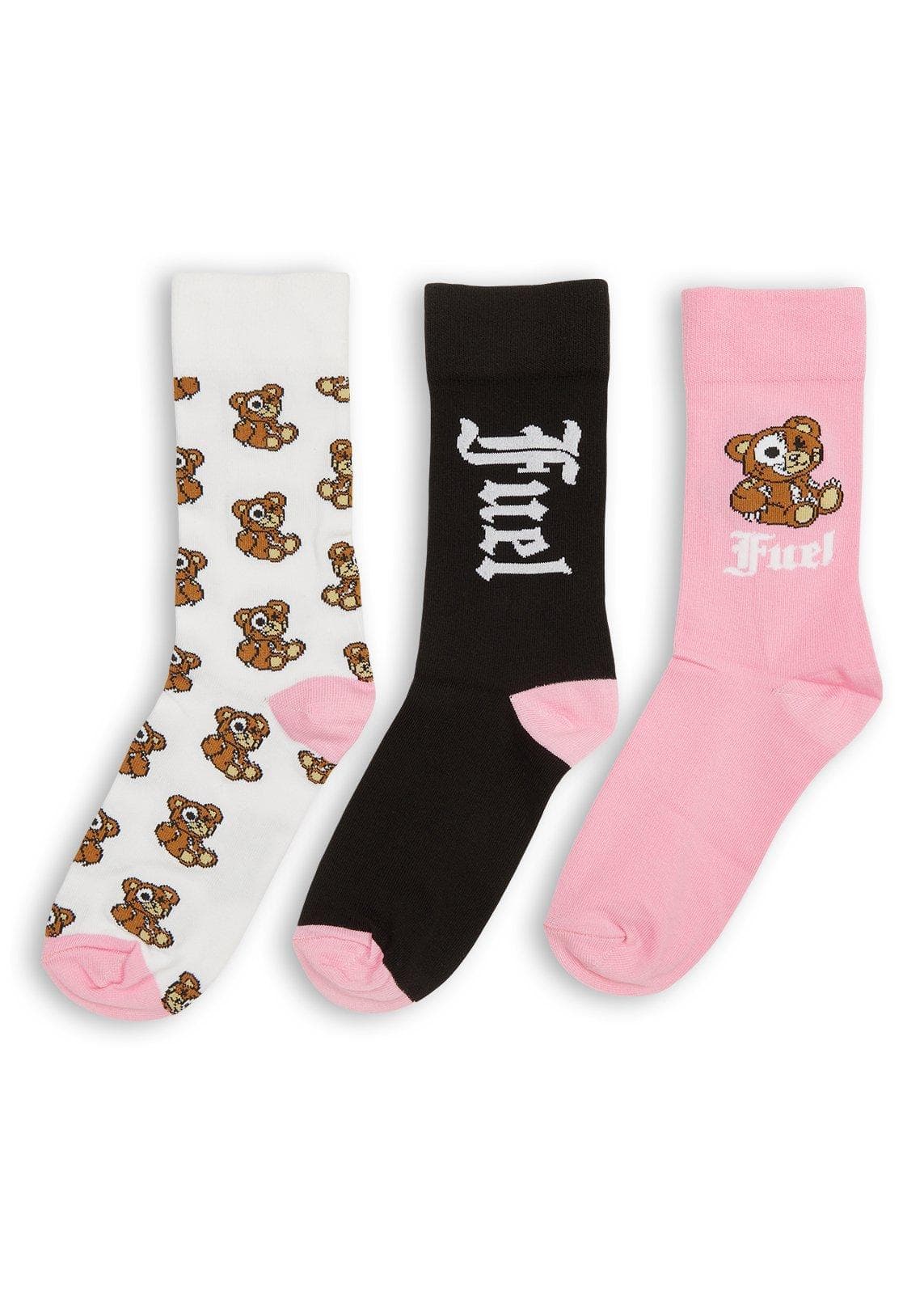 3-Pack Pink Multi Ankle Socks