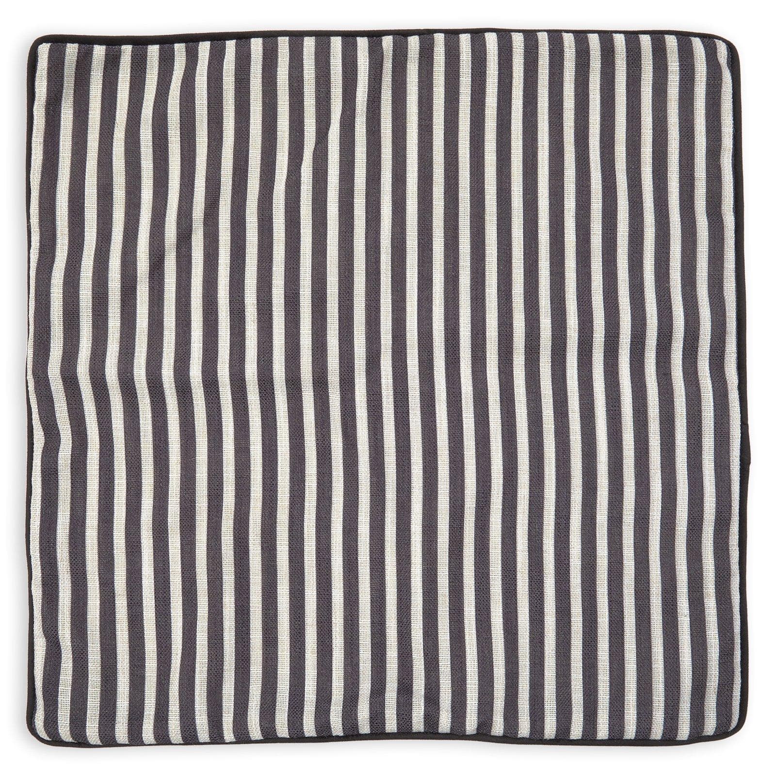 Natural and Black Stripe Scatter Cushion Cover 55x55cm