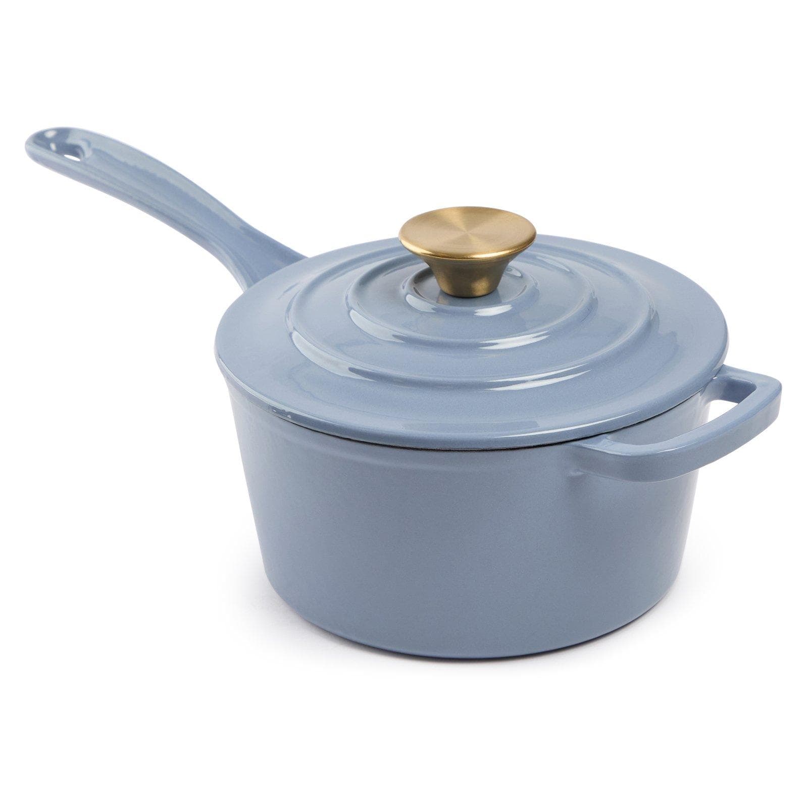 Blue Cast Iron Saucepan 19cm