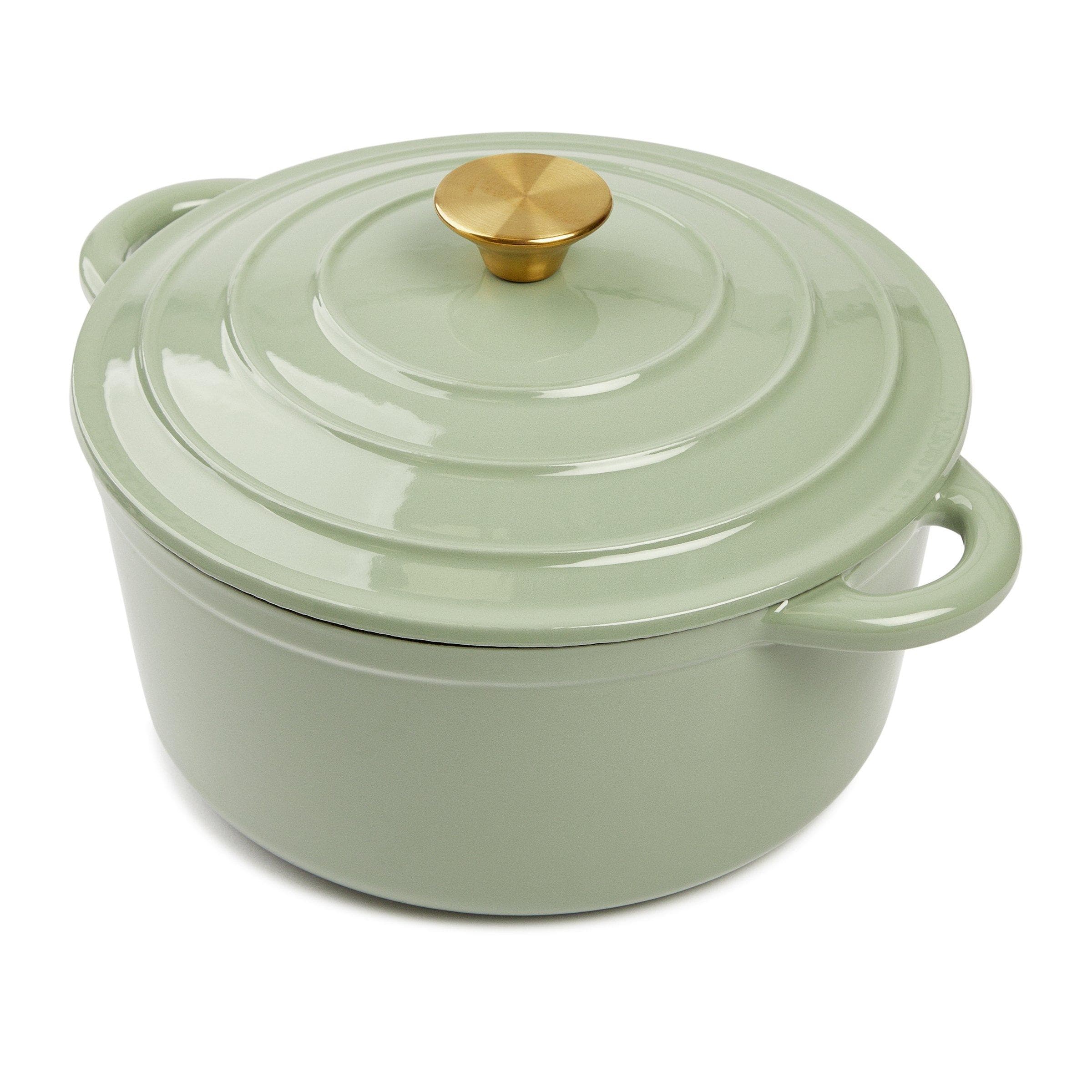 Sage Green Cast Iron Casserole 26cm