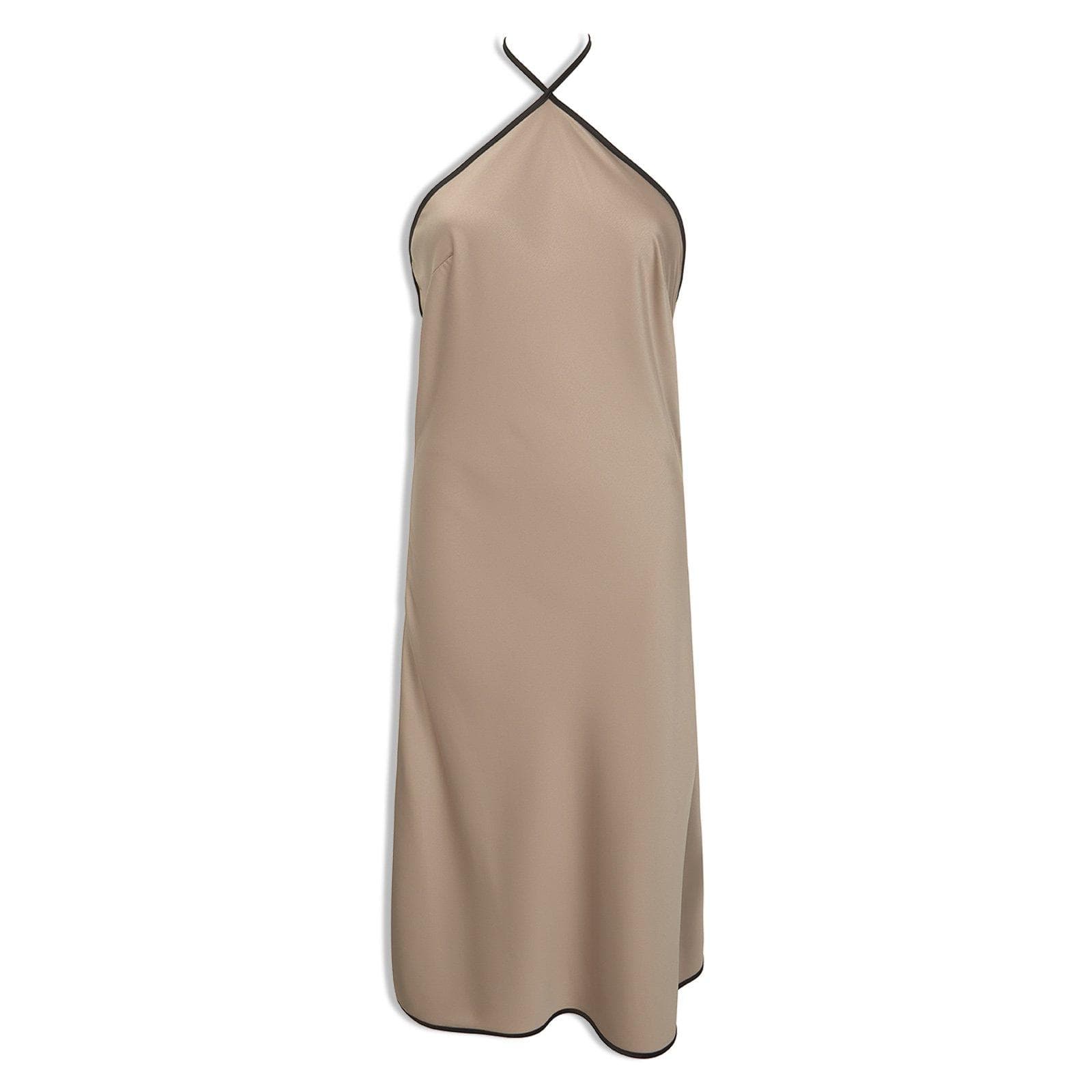 Mocha Satin Halter Dress