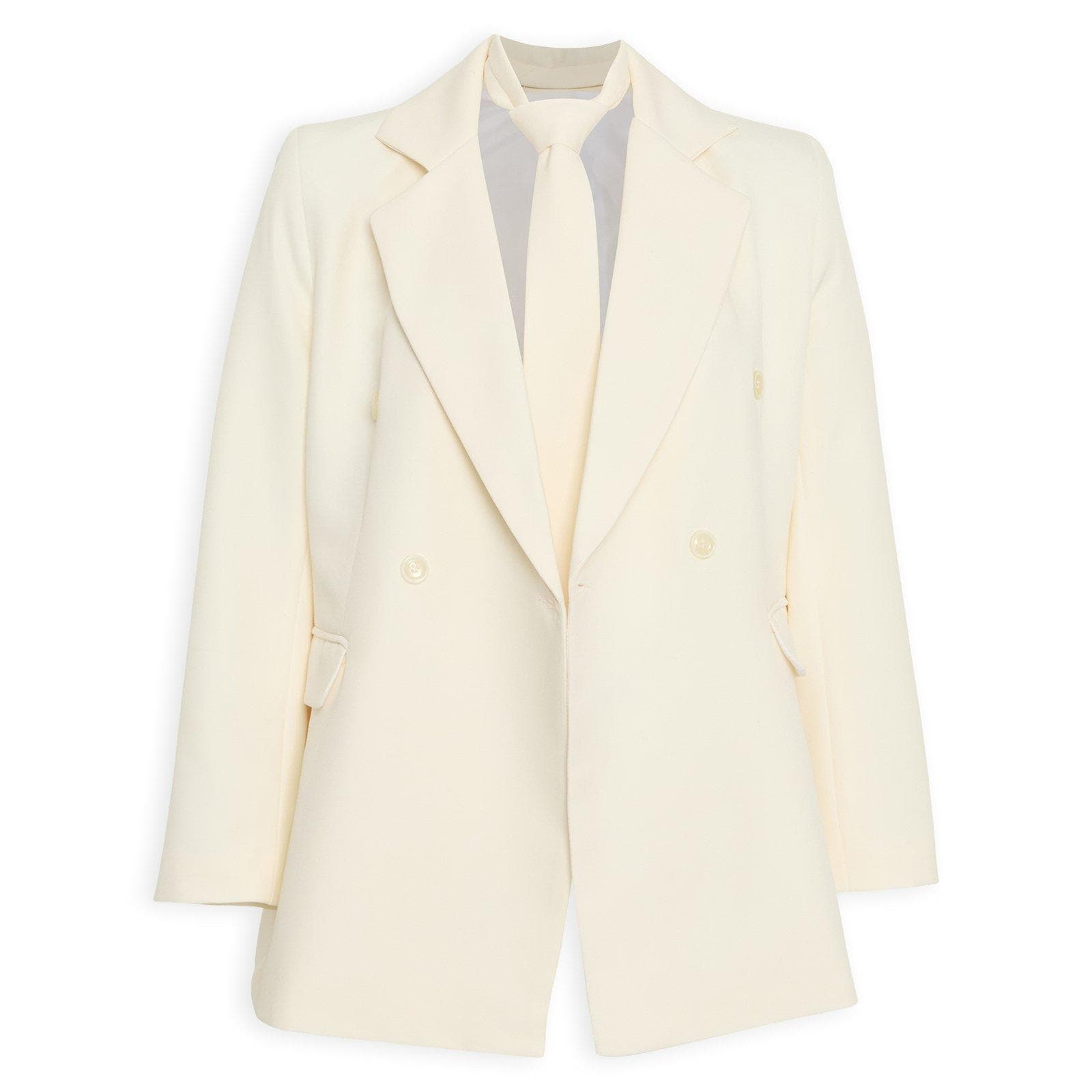 Cream Double Breasted Blazer