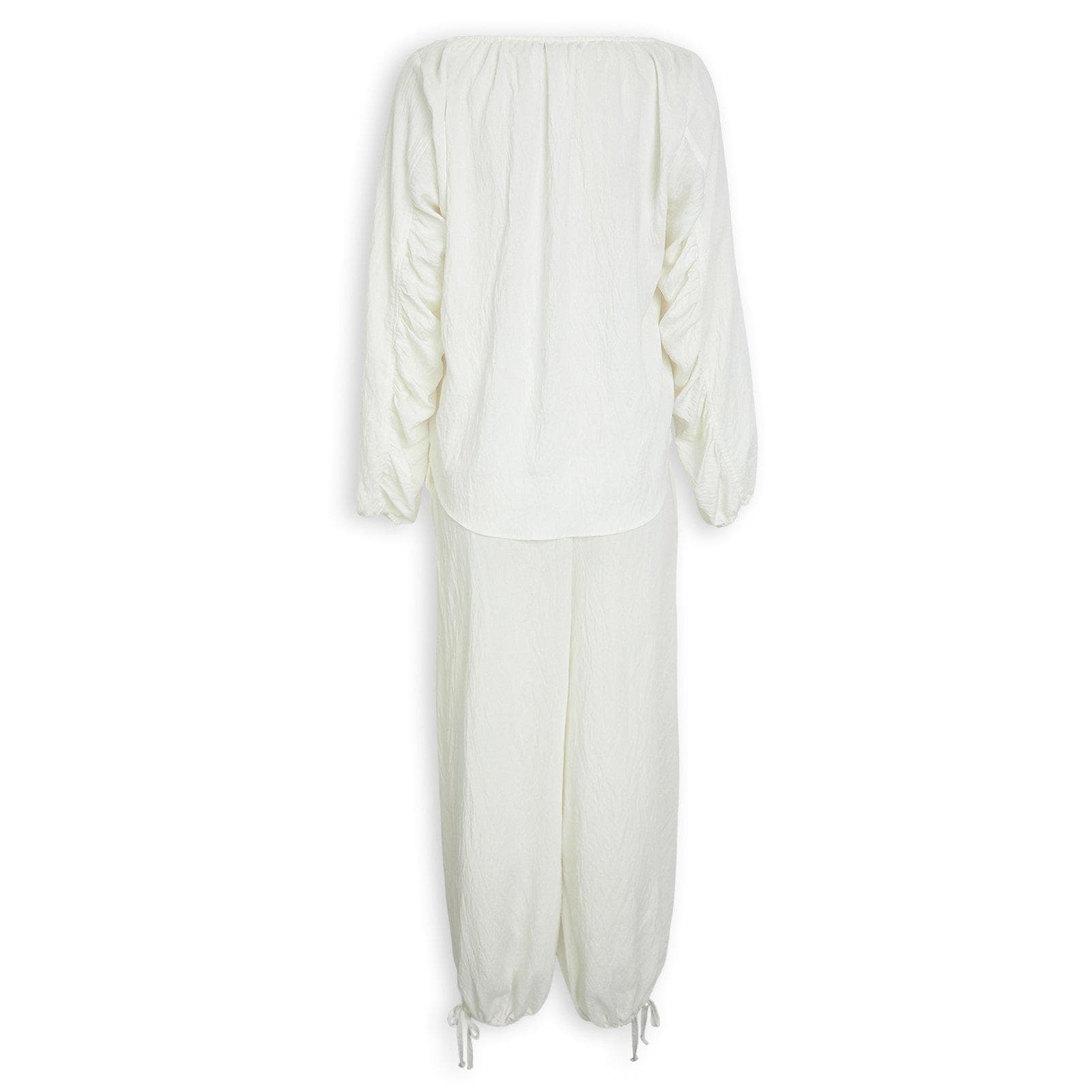Ivory Linen-Look Pants Set, view 2