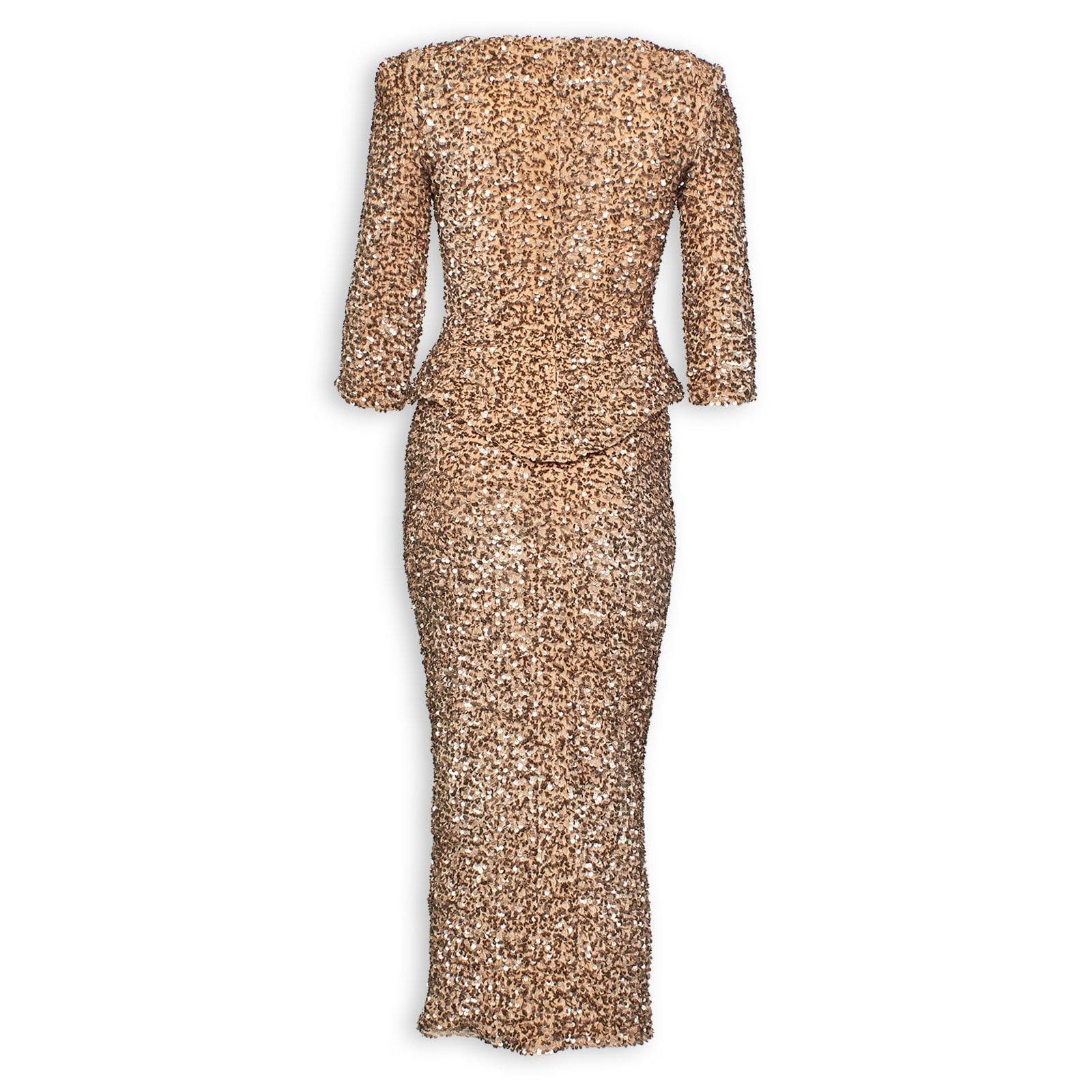 Gold Velvet Sequins Skirt Set, view 2