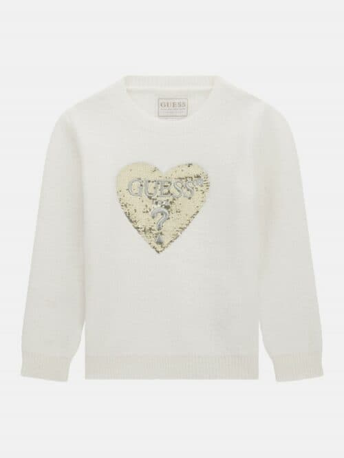 Furry Front Sequins Patch Sweater