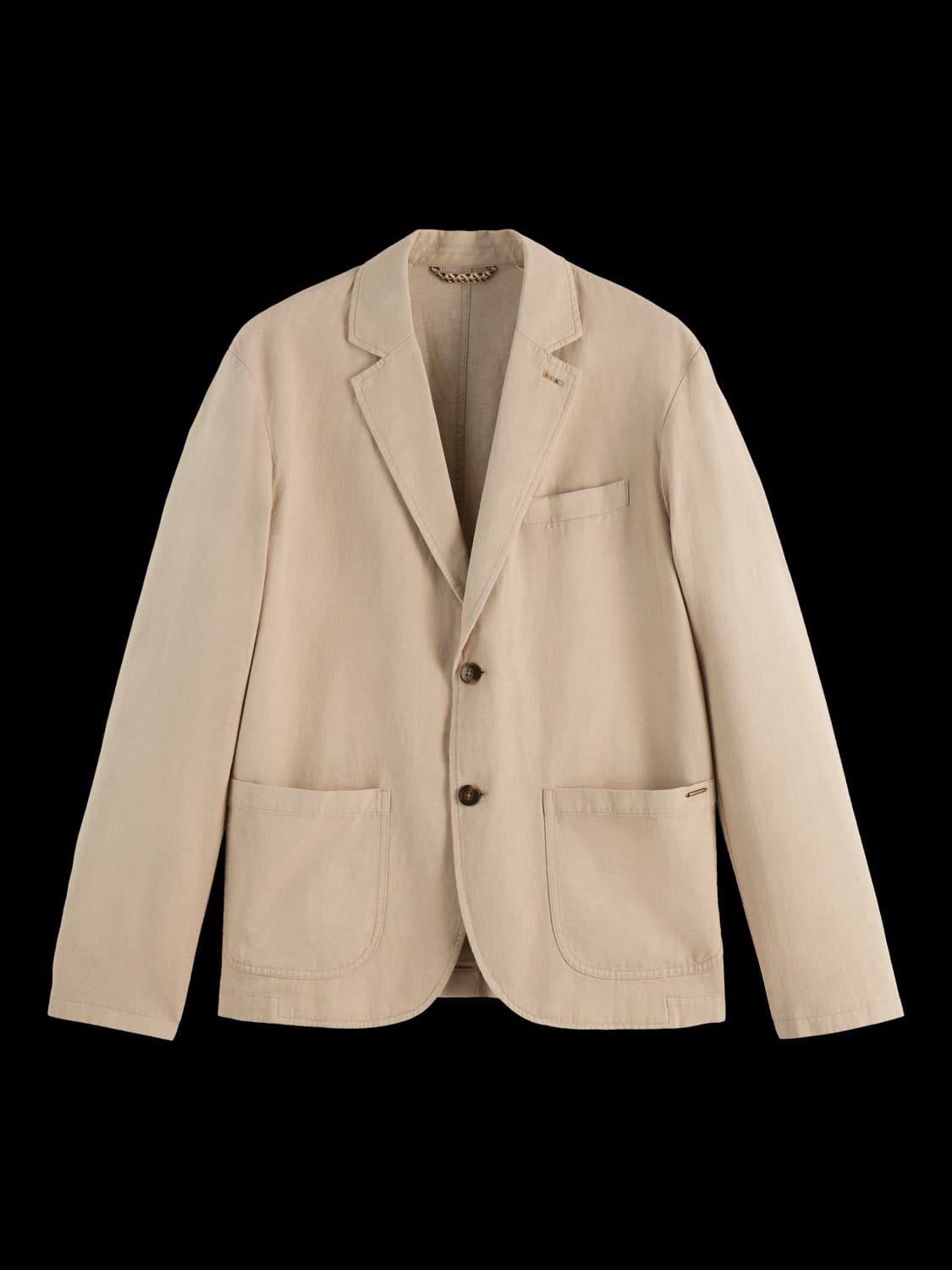 Relaxed-Fit Cotton Linen Twill 2-Button Blazer