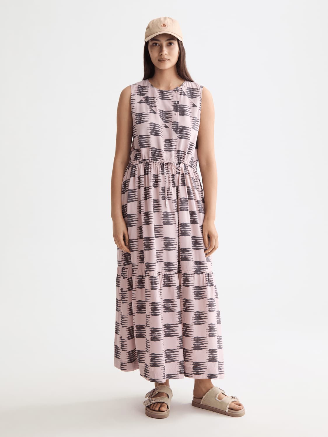 Midi Dress With Gathered Waist, view 2