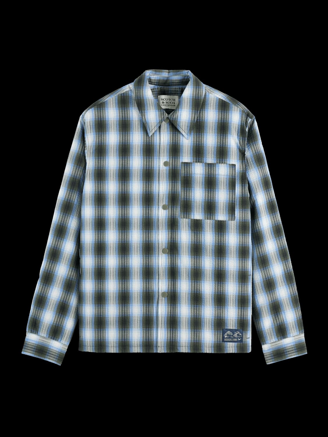 Seersucker Check Padded Overshirt