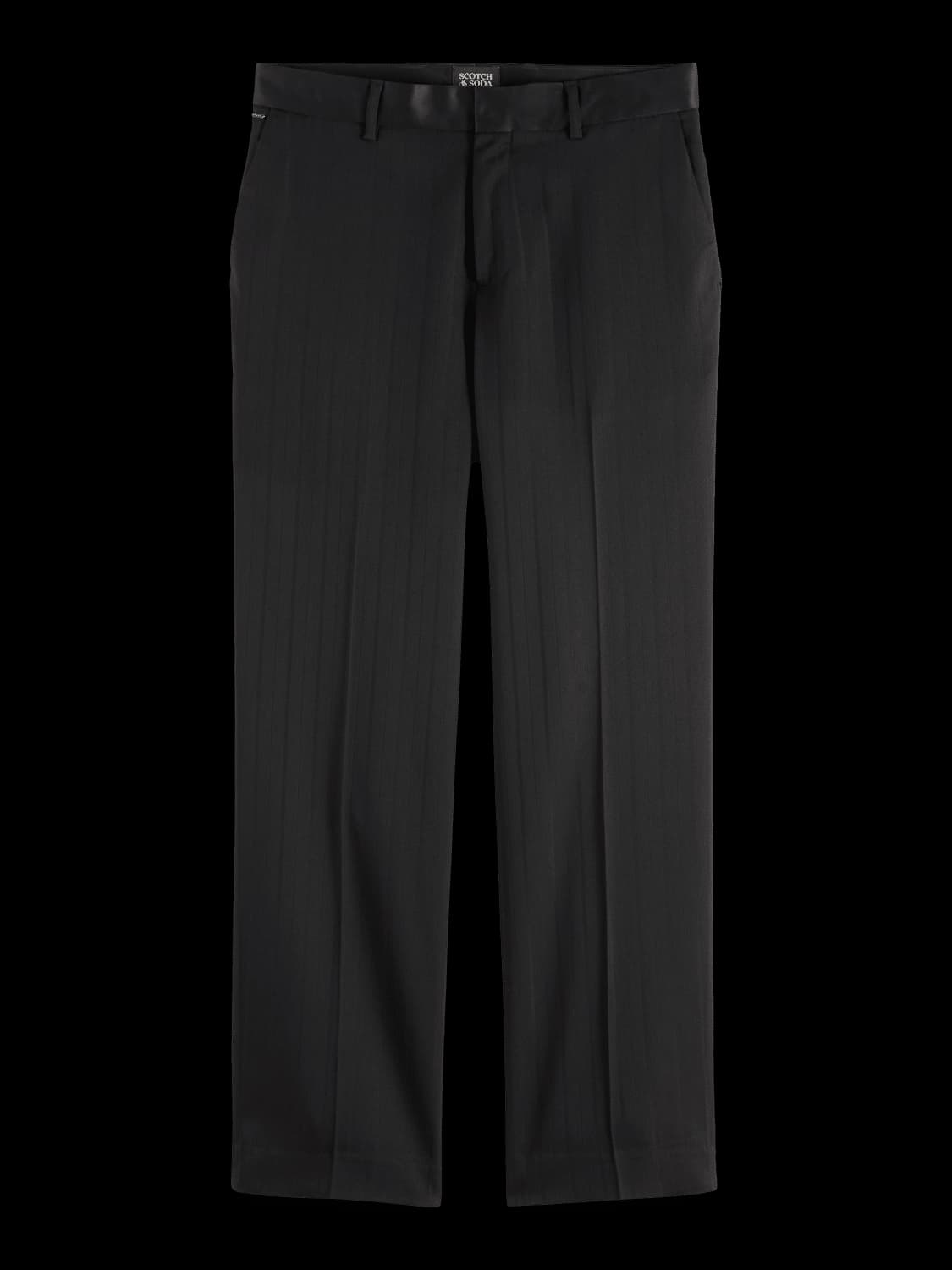 Otis Sateen-Trimmed Structure Stripe Relaxed Straight Chino