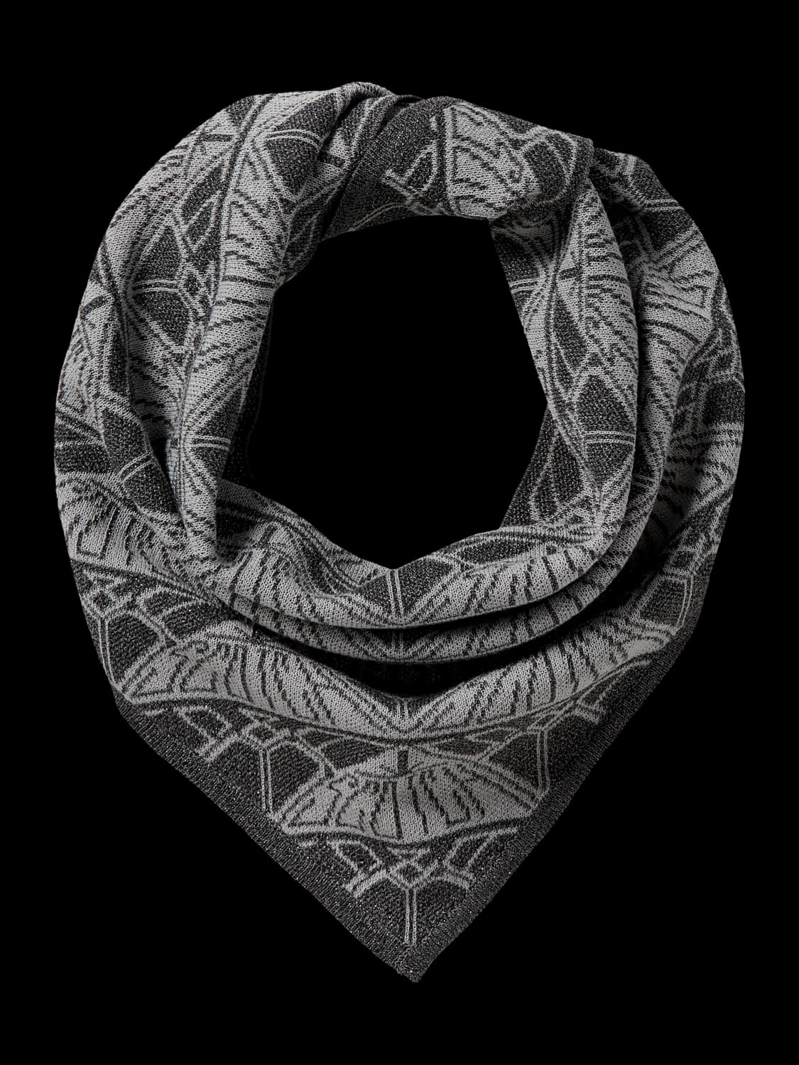 Jacquard Knitted Triangle Scarf
