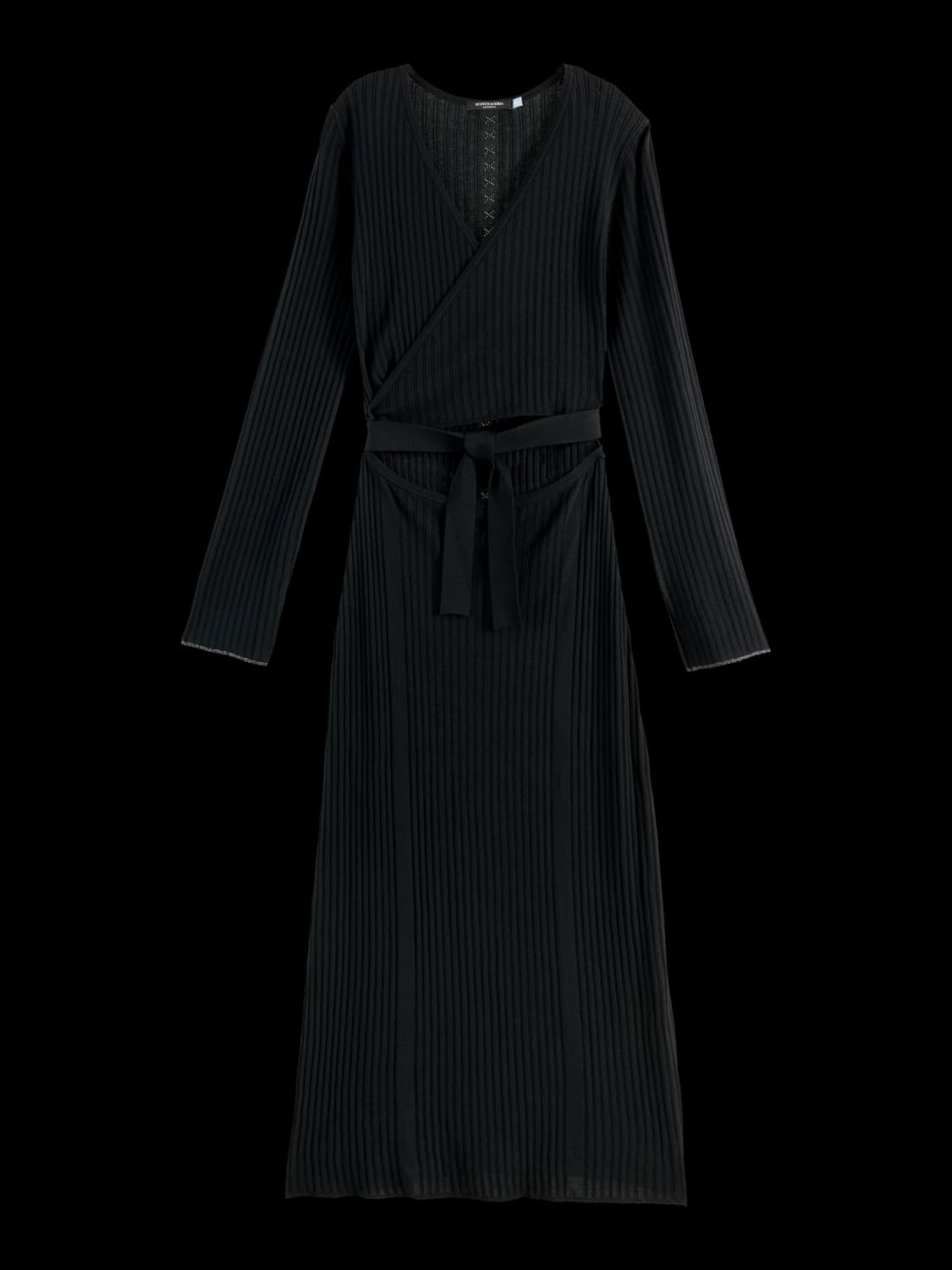 Skinny Rib Knitted Wrap Dress