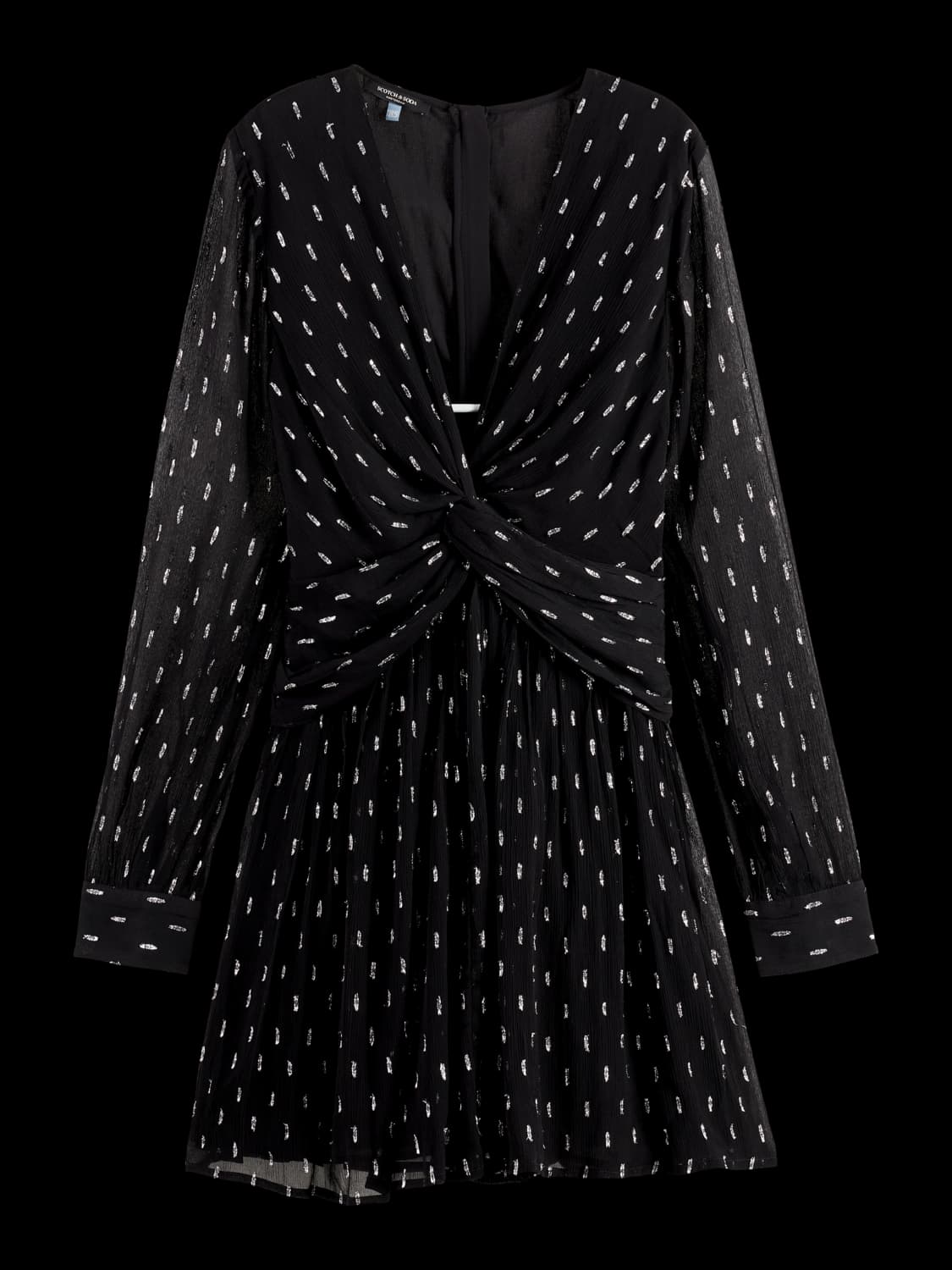 Long Sleeve Mini Dress With Draped Front