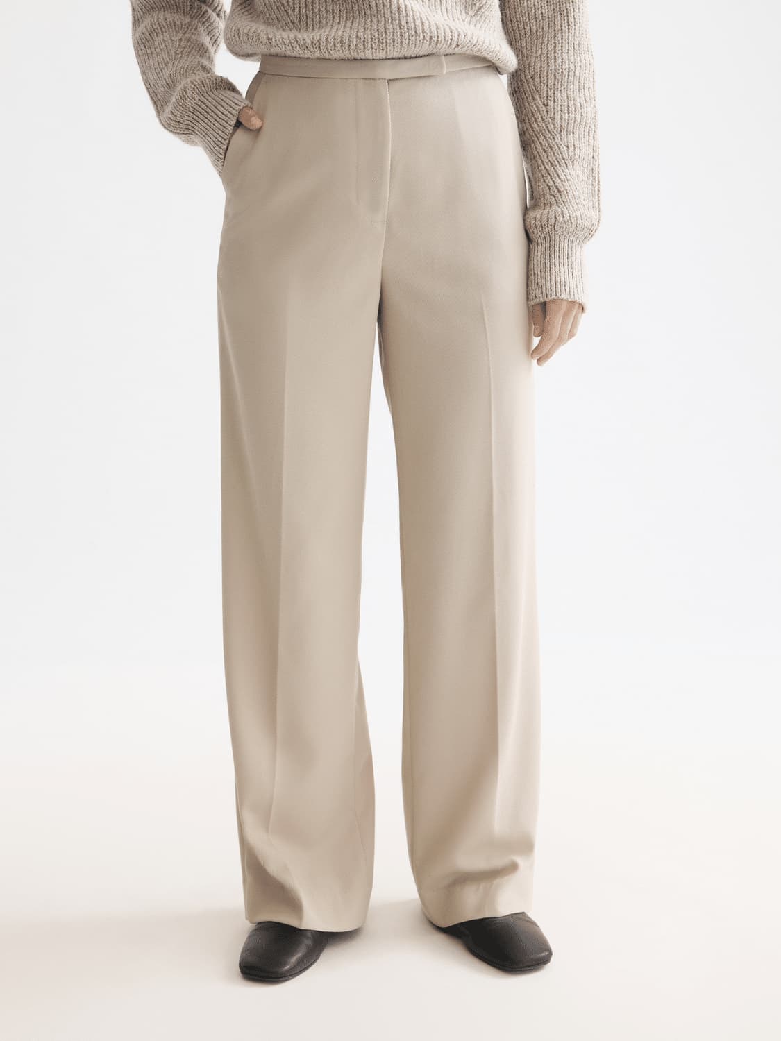 Edie – High Rise Wide Leg Gabardine Pant, view 2